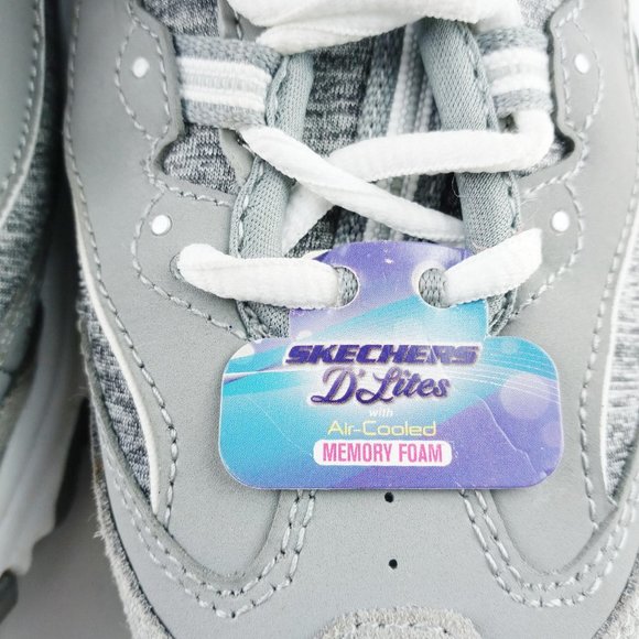 Skechers D'Lites Women's Size-7 Air-Cooled Memory Foam Gray Shoes 11936W - Picture 4 of 8